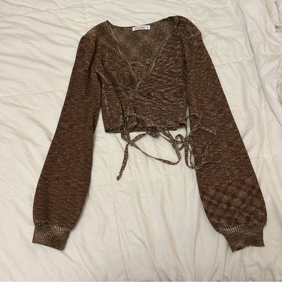 12th tribe Mojave knit wrap top - Picture 4 of 6
